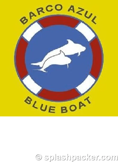Barco Azul, or Blue Boat, logo for eco responsible whale & dolphin watching on the Canary Islands