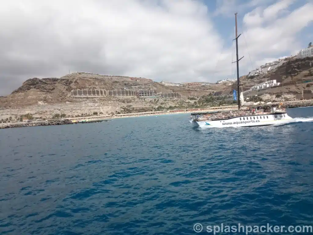 Catamaran boat of the coast of Gran Canaria