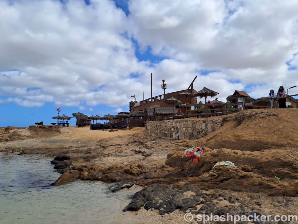 View of O Ninho Dos Piratas from Baia de Murdeira in Cape Verde