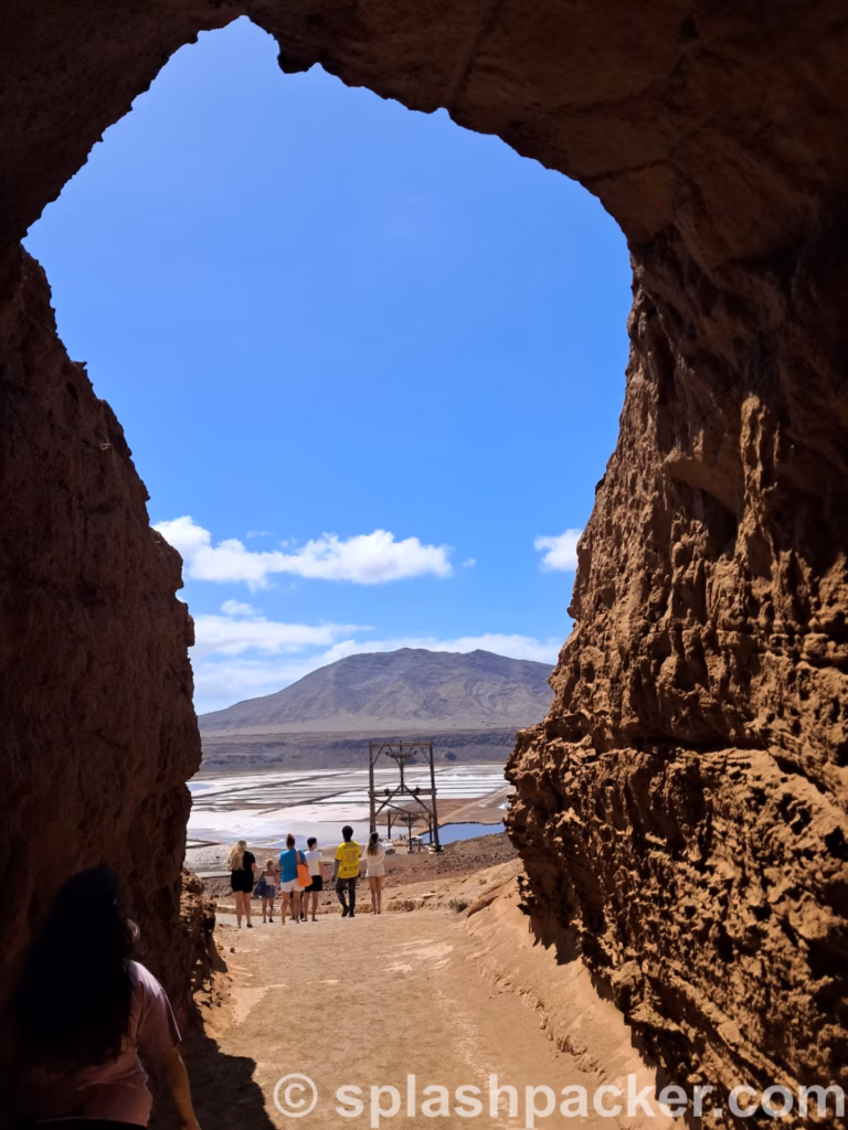 The tunnel at Pedra de Lume mining site where we stopped during our Sal Island tour in Cape Verde