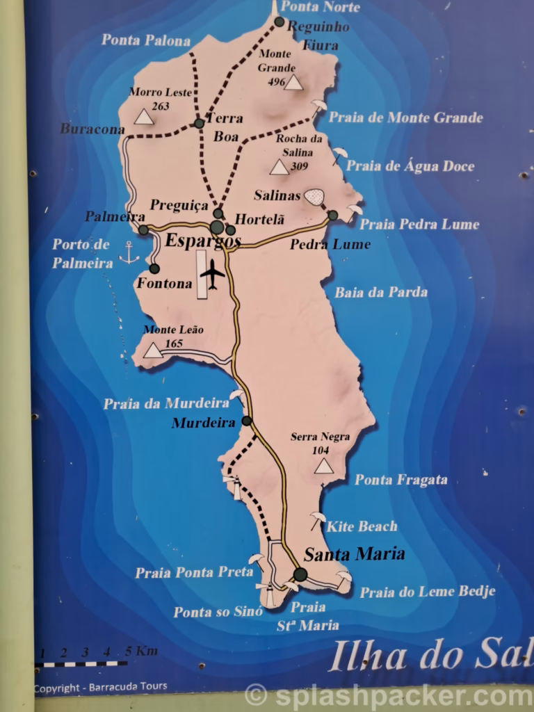 Map of Sal Island in Cape Verde